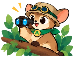 Kago as Scout, with binoculars